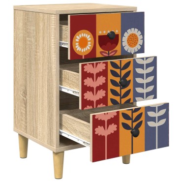 vidaXL Κομοδίνο ESSEN 2 τεμ. Sonoma Δρυς 36x33x60 εκ