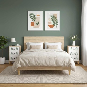 vidaXL Κομοδίνο HANAU 2 τεμ. Sonoma Δρυς 36x33x60 εκ