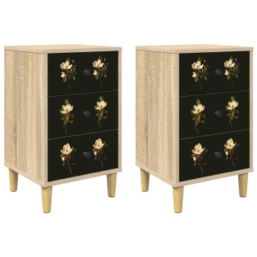 vidaXL Κομοδίνο BREMEN 2 τεμ. Sonoma Δρυς 36x33x60 εκ