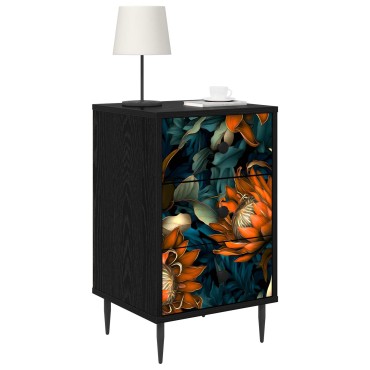 vidaXL Κομοδίνο LOCHEM 2 τεμ. Μαύρη Δρυς 36x33x61cm