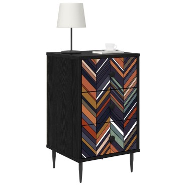 vidaXL Κομοδίνο OMMEN 2 τεμ. Μαύρη Δρυς 36x33x61cm