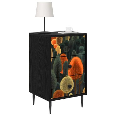 vidaXL Κομοδίνο ZAANDAM 2 τεμ. Μαύρη Δρυς 36x33x61cm