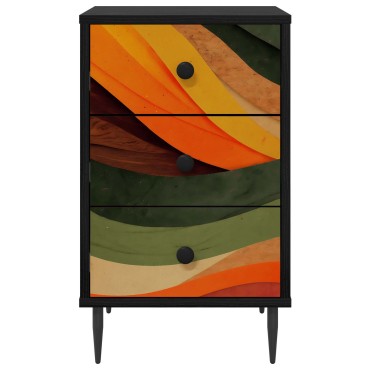 vidaXL Κομοδίνο BONN 2 τεμ. Μαύρη Δρυς 36x33x61cm