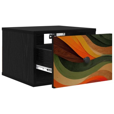 vidaXL Τοίχου κομοδίνο BONN 2 τεμ. Μαύρη Δρυς 36x33x25cm
