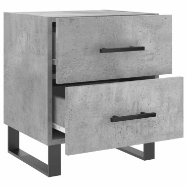 vidaXL Κομοδίνα 2 τεμ. Γκρι Σκυροδεμ. 40x35x47,5cm Επεξεργ. Ξύλο