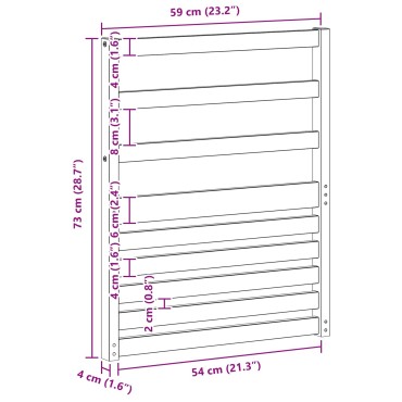 vidaXL Υποβραχίονες 2 τεμ. Καφέ 59x4x73cm Στερεό Ξύλο Ακακίας