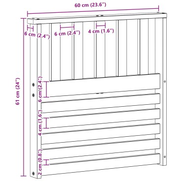 vidaXL Μπάρες 2 τεμ. Καφέ 60x6x61cm Στερεό Ξύλο Ακακίας