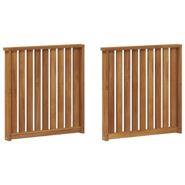 vidaXL Κάθισμα 2 τεμ. Καφέ 60x6x61cm Στερεό Ξύλο Ακακίας