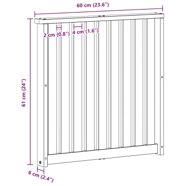 vidaXL Κάθισμα 2 τεμ. Καφέ 60x6x61cm Στερεό Ξύλο Ακακίας