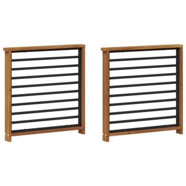 vidaXL Κάθισμα 2 τεμ. Φυσικό 60x6x61cm Στερεό Ξύλο Ακακίας