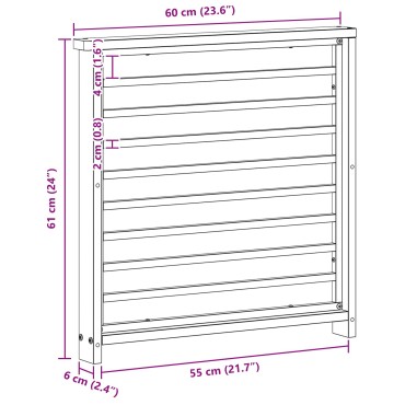 vidaXL Κάθισμα 2 τεμ. Φυσικό 60x6x61cm Στερεό Ξύλο Ακακίας