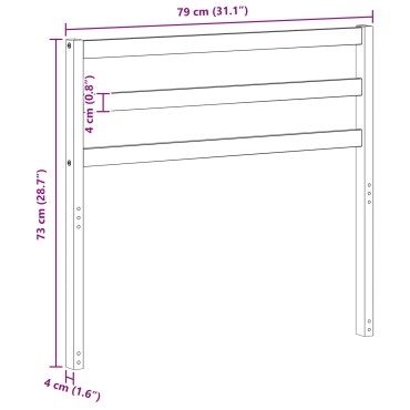 vidaXL Πλάτη Καφέ 79x4x73cm Στερεό Ξύλο Ακακίας
