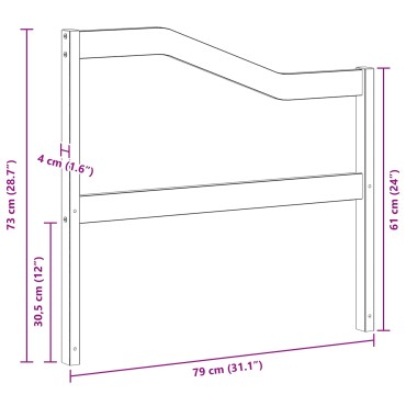 vidaXL Κάθισμα 2 τεμ. Φυσικό 79x4x73cm Στερεό Ξύλο Ακακίας