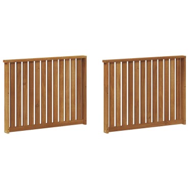 vidaXL Κάθισμα 2 τεμ. Φυσικό 80x6x61cm Στερεό Ξύλο Ακακίας
