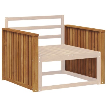 vidaXL Κάθισμα 2 τεμ. Φυσικό 80x6x61cm Στερεό Ξύλο Ακακίας