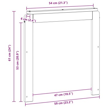 vidaXL Μονάδα μπράτσων 2 τεμ. Λευκό 59x6x61cm Στερεό Ξύλο Ακακίας