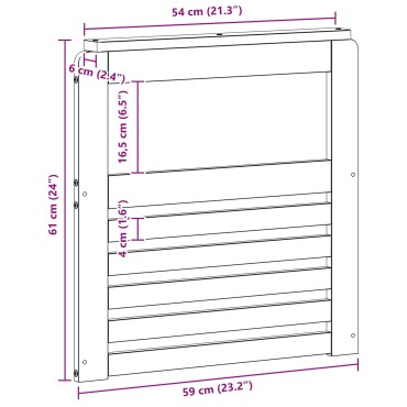 vidaXL Μονάδα μπράτσων 2 τεμ. Λευκό 59x6x61cm Στερεό Ξύλο Ακακίας