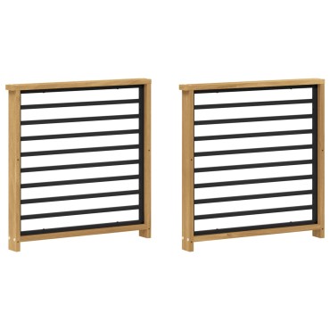 vidaXL Μονάδα μπράτσων 2 τεμ. Λευκό 60x6x61cm Στερεό Ξύλο Ακακίας