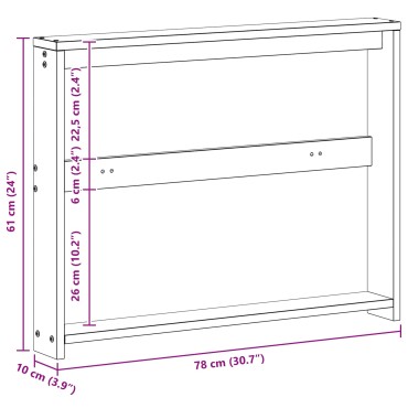 vidaXL Μονάδα Επαγγέλματος 2 τεμ. Λευκό 78,5x10x61cm