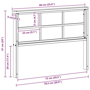 vidaXL Μονάδα μπράτσων 2 τεμ. Λευκό 80x6x61cm Στερεό Ξύλο Ακακίας