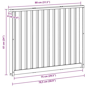 vidaXL Μονάδα μπράτσων 2 τεμ. Λευκό 80x6x61cm Στερεό Ξύλο Ακακίας