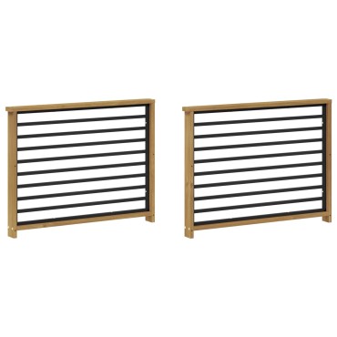vidaXL Μονάδα μπράτσων 2 τεμ. Λευκό 80x6x61cm Στερεό Ξύλο Ακακίας