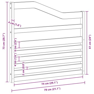 vidaXL Μ modυλικό Βραχιόνων 2 τεμ. Λευκό 79x4x73 εκ