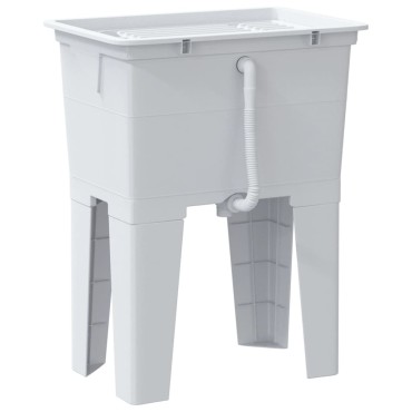 vidaXL Νιπτήρας Πλύσης Ρούχων Λευκός 59x41x75 εκ. από Ρητίνη