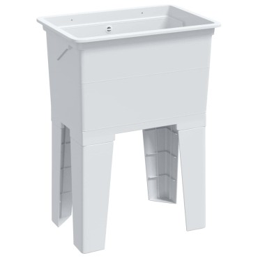 vidaXL Νιπτήρας Πλύσης Ρούχων Λευκός 59x41x75 εκ. από Ρητίνη