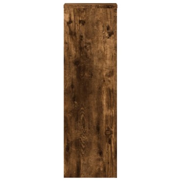 vidaXL Βάσεις Φυτών 2Τεμ. Καπνιστή Δρυς 25x25x80εκ. Επεξεργασμένο Ξύλο