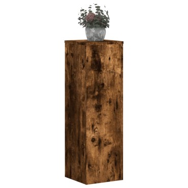 vidaXL Βάσεις Φυτών 2Τεμ. Καπνιστή Δρυς 25x25x80εκ. Επεξεργασμένο Ξύλο