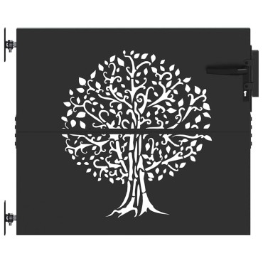vidaXL Πύλη Κήπου Μαύρο 85 x 100 cm Ατσάλι με Επικάλυψη Πούδρας