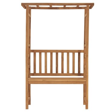 vidaXL Παγκάκι Κήπου με Πέργκολα από Μασίφ Ξύλο Teak 115x45x170cm 1 τεμ.