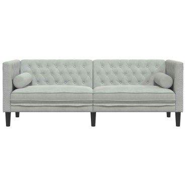 vidaXL Καναπές Ανοιχτό γκρι 194x74,5x70,5cm Βελούδο