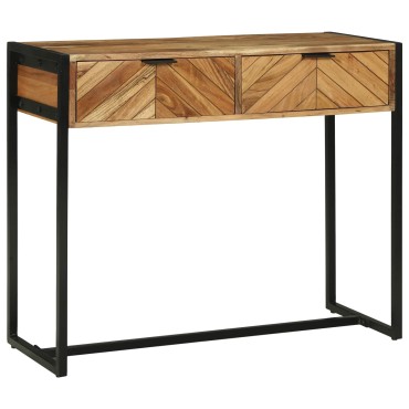 vidaXL Τραπέζι κονσόλας Καφέ 90x35x75cm Στερεό Ξύλο Ακακίας 1 τεμ.
