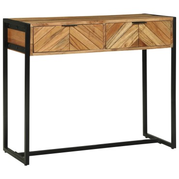 vidaXL Τραπέζι κονσόλας Καφέ 90x35x75cm Στερεό Ξύλο Ακακίας 1 τεμ.