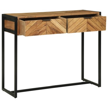 vidaXL Τραπέζι κονσόλας Καφέ 90x35x75cm Στερεό Ξύλο Ακακίας 1 τεμ.