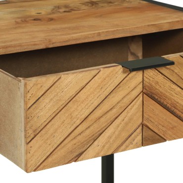 vidaXL Τραπέζι κονσόλας Καφέ 90x35x75cm Στερεό Ξύλο Ακακίας 1 τεμ.
