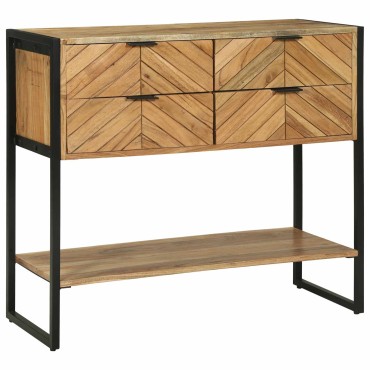vidaXL Τραπέζι κονσόλας Καφέ 90x35x80cm Στερεό Ξύλο Ακακίας 1 τεμ.