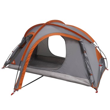 vidaXL Σκηνή trekking με αδιάβροχο 2 ατόμων Γκρι και Πορτοκαλί