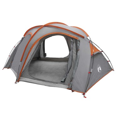 vidaXL Σκηνή trekking με αδιάβροχο 3 ατόμων Γκρι και Πορτοκαλί
