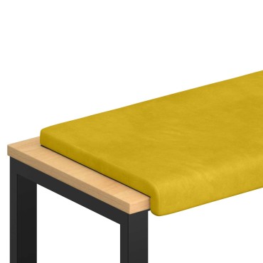 vidaXL Μαξιλάρι πάγκου Βελούδο Κίτρινο Βάθος 110x38x6,5cm