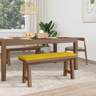 vidaXL Μαξιλάρι πάγκου Βελούδο Κίτρινο Βάθος 110x38x6,5cm