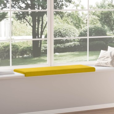 vidaXL Μαξιλάρι πάγκου Βελούδο Κίτρινο Βάθος 110x38x6,5cm