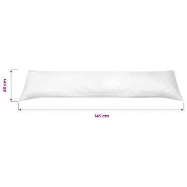 vidaXL Μαξιλάρι Σώματος Πλευρικό Λευκό 40 x 145 εκ.
