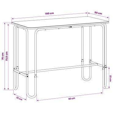 vidaXL Τραπεζαρία 100x50x75cm Επεξεργασμένο Ξύλο Γκρι Sonoma 1 τεμ.