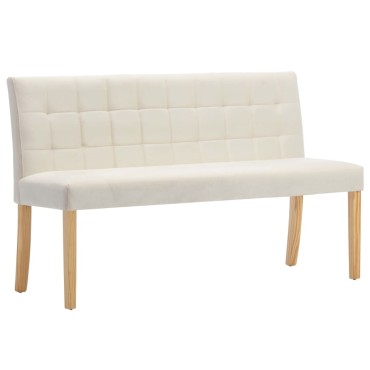 vidaXL Παγκάκι Κρεμ Βελούδινο 140x56x86cm 1 τεμ.