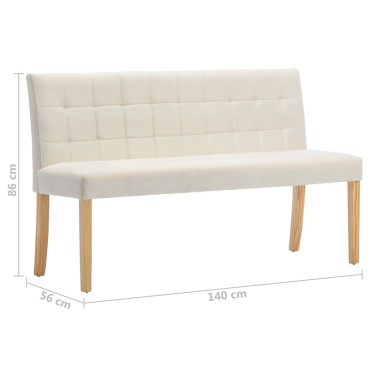 vidaXL Παγκάκι Κρεμ Βελούδινο 140x56x86cm 1 τεμ.