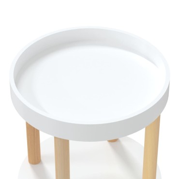 vidaXL Τρόλεϊ 3 Επιπέδων Λευκό 38x38x82cm Επεξ. Ξύλο/Μασίφ Πεύκο 1 τεμ.