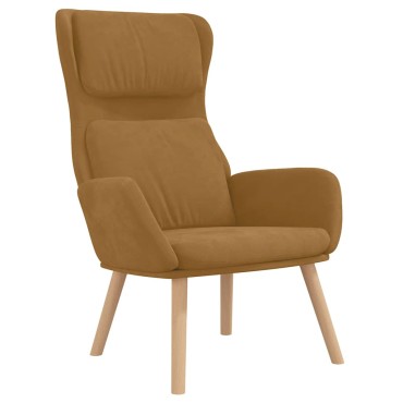 vidaXL Πολυθρόνα Relax Καφέ Βελούδινη 70x77x98cm 1 τεμ.